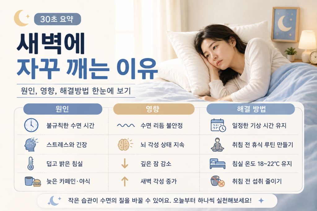 새벽에 자꾸 깨는 원인,영향,해결방법