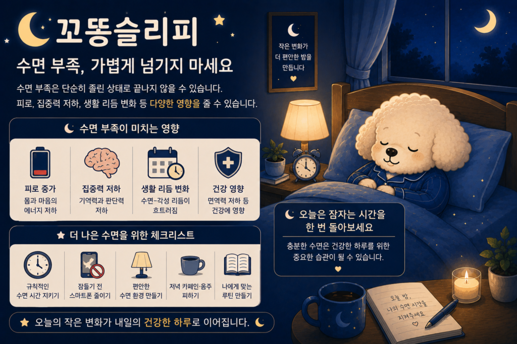 수면 부족이 미치는 영향과 더 나은 수면을 위한 체크리스트