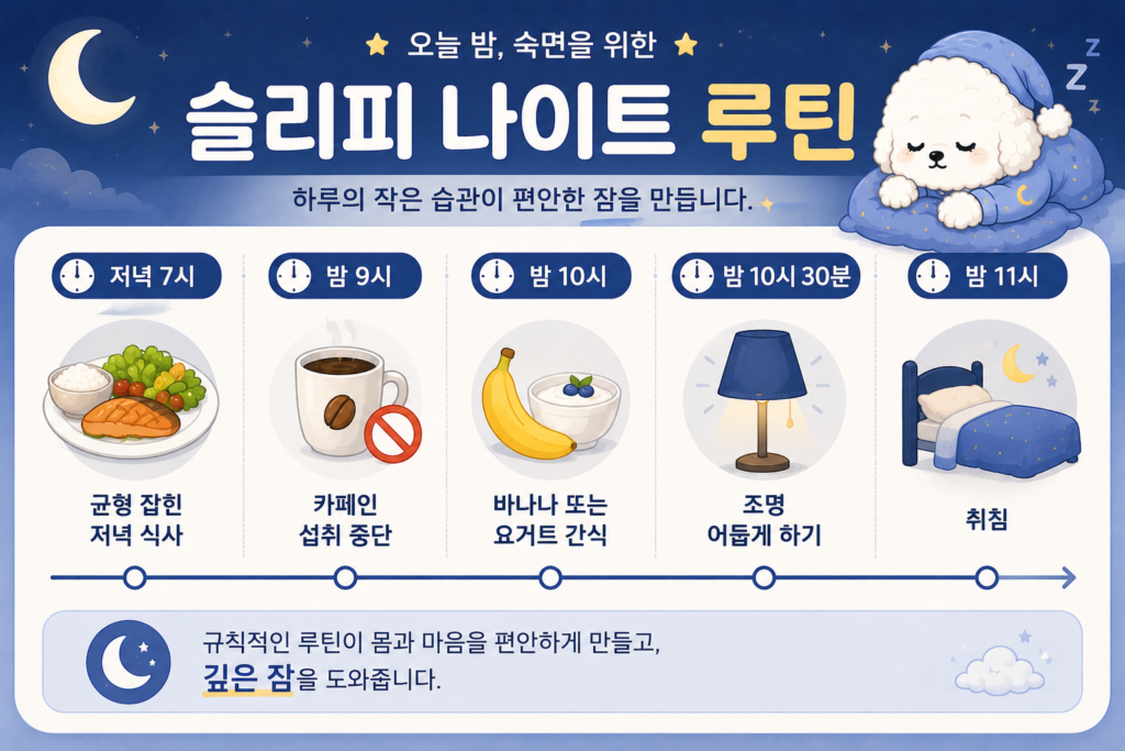 꼬똥슬리피의 나이트 루틴 예시