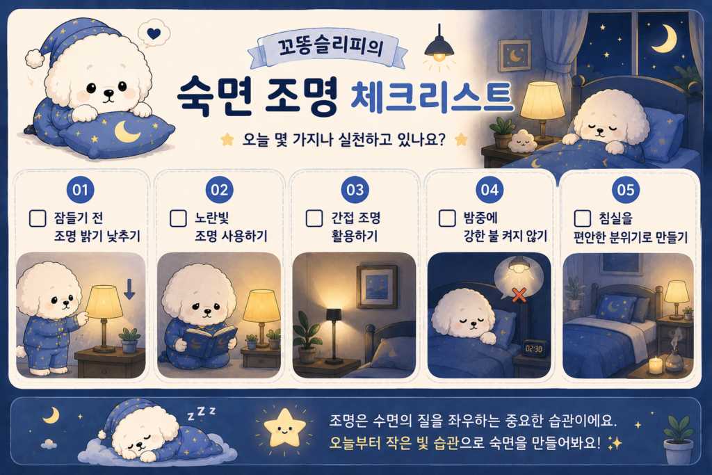 잠이 잘 오는 조명 색과 밝기, 숙면을 위한 침실 조명 가이드 체크리스트