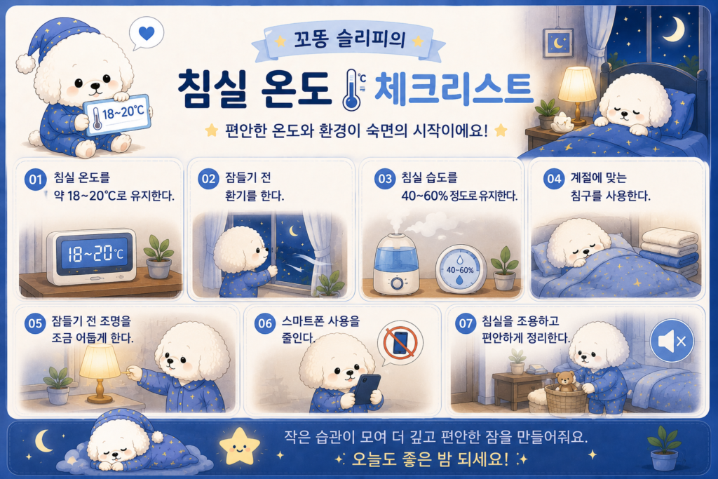 숙면에 가장 좋은 침실 온도는 몇도일까? 체크리스트