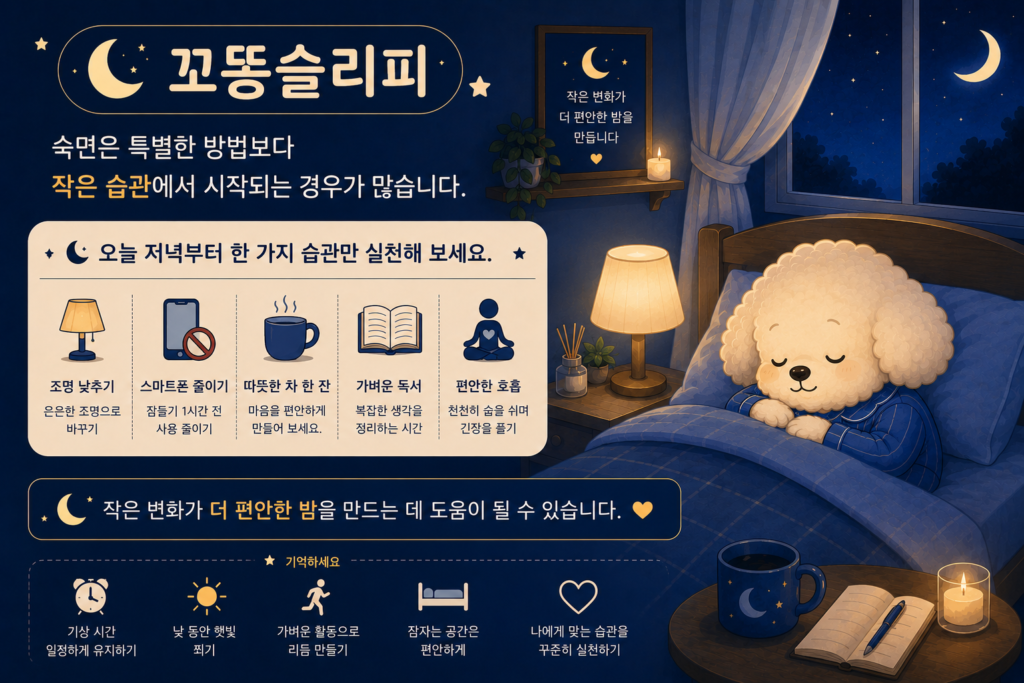 잠 잘 자는 사람들의 저녁 습관 핵심 요약