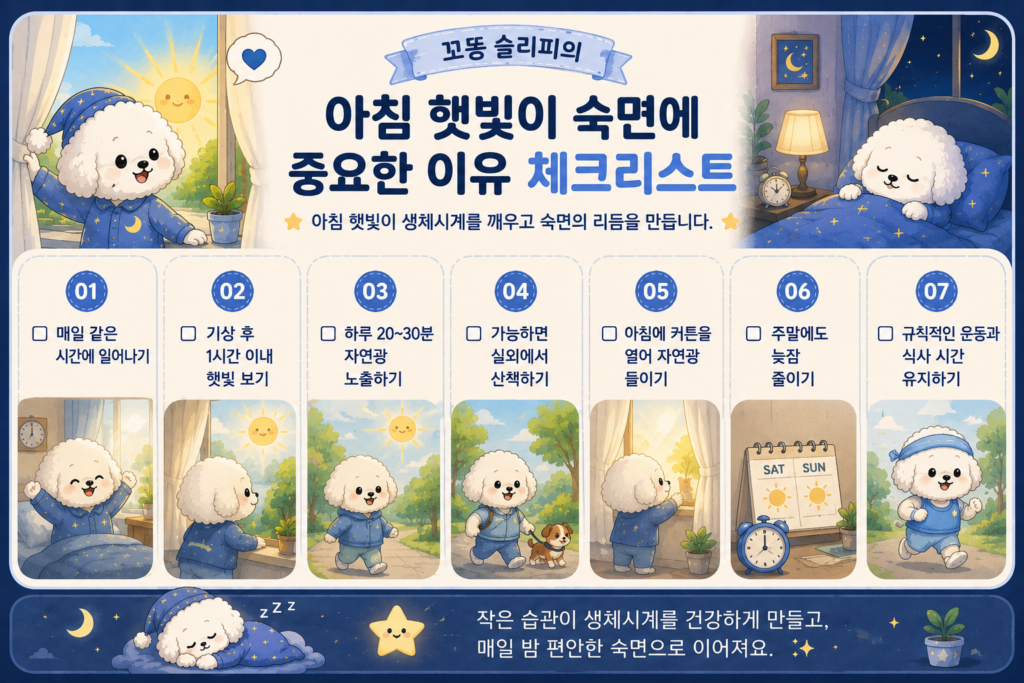 아침 햇빛이 숙면에 중요한 이유를 실천할 생활습관 체크리스트